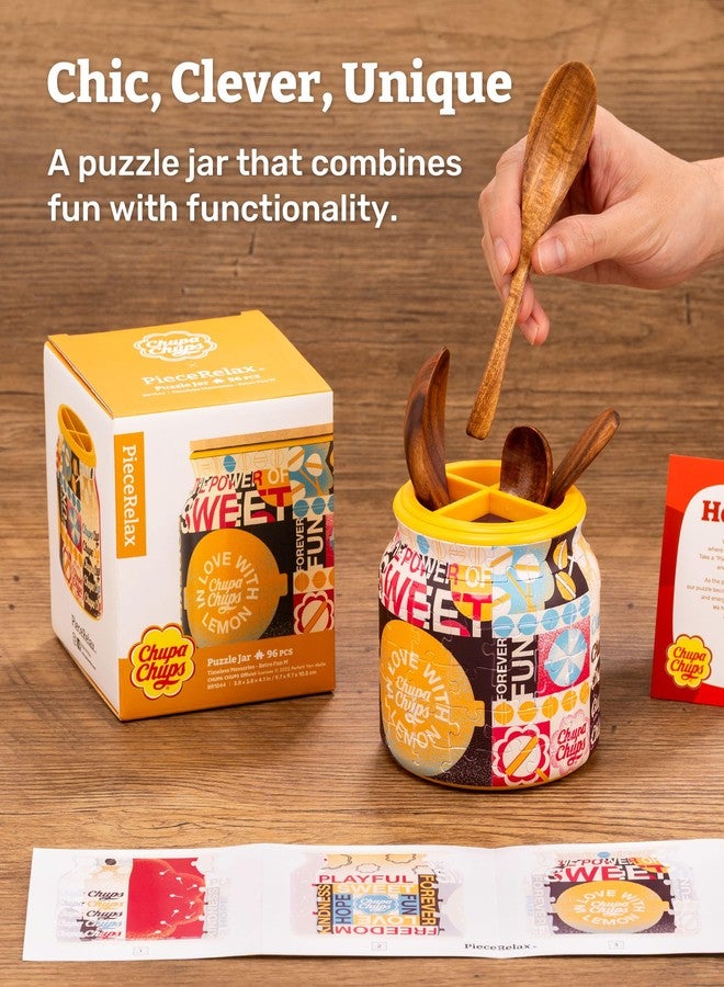 PieceRelax لعبة أحجية تشوبا تشوبس إكس بيس ريلاكس ثلاثية الأبعاد، 96 قطعة بلاستيكية للبالغين - ذكريات خالدة - متعة كلاسيكية، تتضمن فاصلًا كحامل للأقلام وأدوات المائدة مع غطاء خشبي للمطبخ وغرفة الطعام والدراسة [BB1044] - Image 3